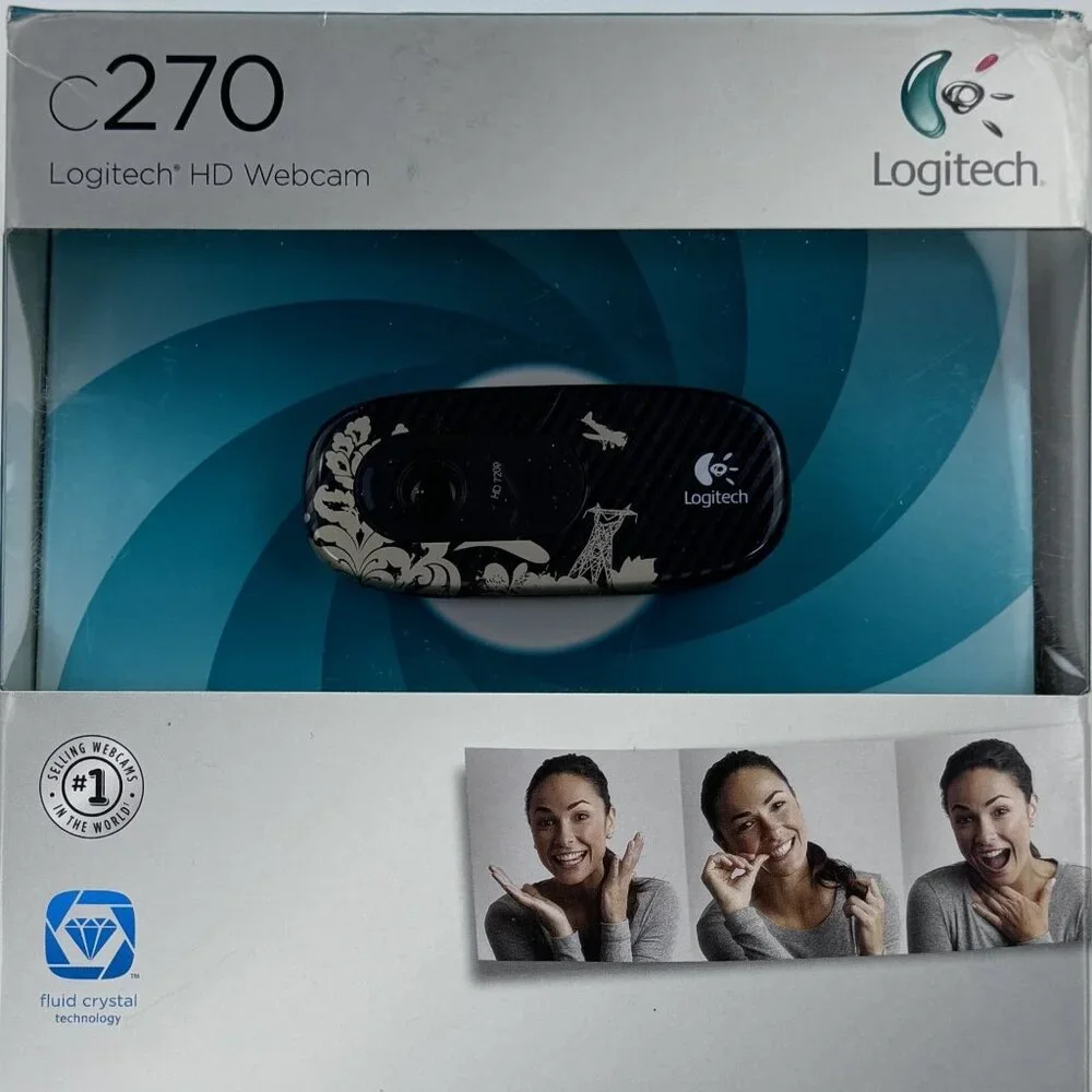 Logitech C270 HD 720p Webcam With Built-In Mic Automatic Light Correction NIB